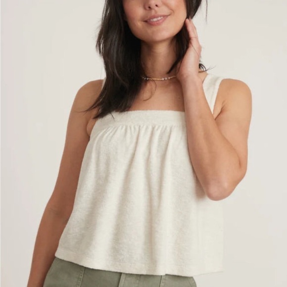 NWT Marine Layer Terry Out Tank in Cloud Dancer Cream Large/XL Comfy Earthy - Picture 1 of 6